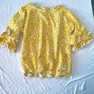 7 For All Mankind Yellow Flutter Sleeve Blouse size 3T